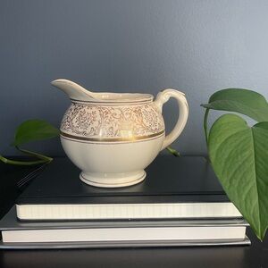 Vintage Grindley England “Creampetal” Cream with Gold Trim Pitcher